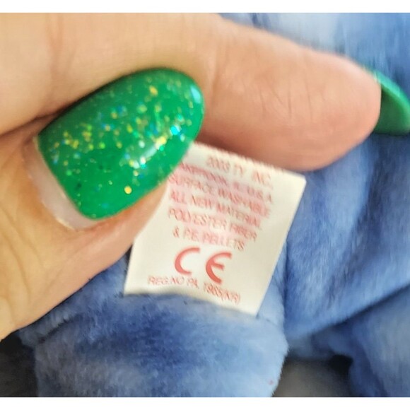 TY Beanie Baby PEACE 2003 the Bear Blue Tie Dye Version 8.5 inch - Picture 8 of 8